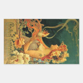 アールヌーボーホットチョコレートフローラ広告 長方形シール (正面)