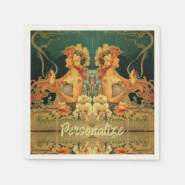 アールヌーボーホットチョコレートユニーク広告 スタンダードカクテルナプキン