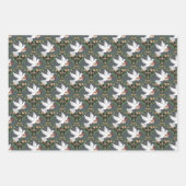 アールヌーボーホワイトドーブラブ ラッピングペーパーシート (正面3)