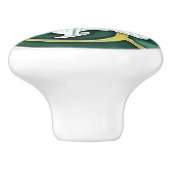 アールヌーボーホワイトリリー セラミックノブ (側面)