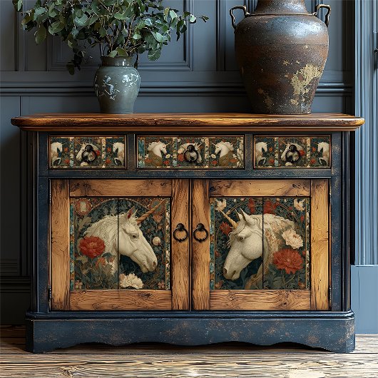 アールヌーボーボタニカルウィリアムスタイルユニコーン 薄葉紙