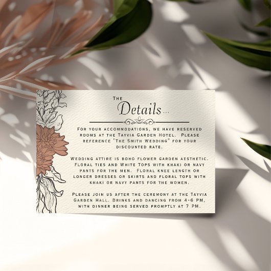 アールヌーボーボタニフォーマルカル結婚詳細 エンクロージャーカード