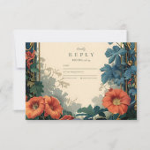 アールヌーボーボ結婚タニカル – フレーエレガントム 出欠カード (正面)