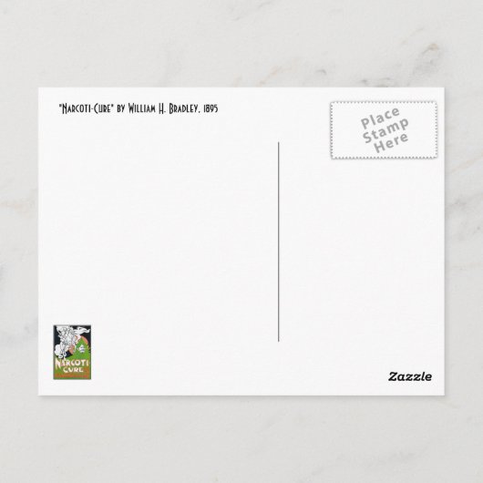 アールヌーボーポスカール:ウィルブラッドリーによる麻薬療法 ポストカード (裏面)