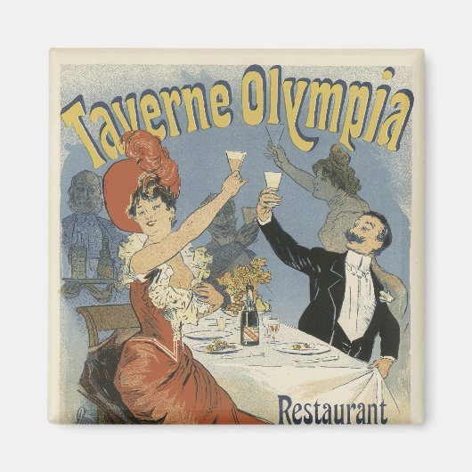 アールヌーボーポスターマグネット – レストラン マグネット (正面)