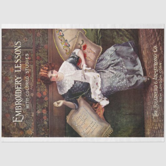 アールヌーボーポスター26刺繍裁縫デコページ 薄葉紙 (正面)