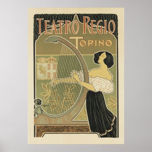 アールヌーボーポスター – Teatro Regio ポスター (正面)