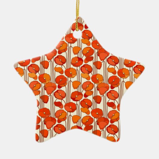 アールヌーボーポピーオーナメント セラミックオーナメント (正面)
