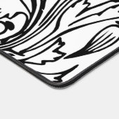 アールヌーボーポピーフローラ白黒 エレガント デスクマット (コーナー)