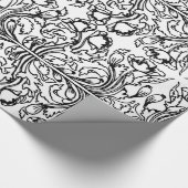 アールヌーボーポピーフローラ白黒 エレガント ラッピングペーパー (角)