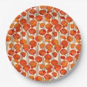 アールヌーボーポピー紙プレート ペーパープレート (正面)