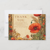 アールヌーボーポピー結婚ス サンキューカード (正面)