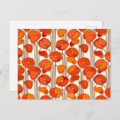 アールヌーボーポピー葉書 ポストカード (正面/裏面)