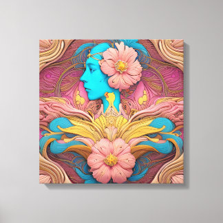 アールヌーボーポートレートキャンバス キャンバスプリント