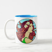 アールヌーボーポートレート赤毛 ツートーンマグカップ (左)