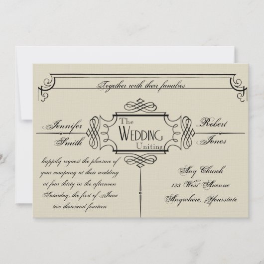 アールヌーボーポー結婚式招待状 招待状 (正面)