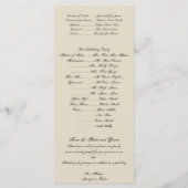 アールヌーボーポー結婚式 プログラム (裏面)