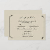 アールヌーボーポ結婚スの応答カード 出欠カード (正面/裏面)