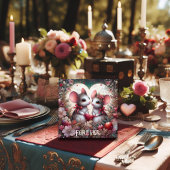 アールヌーボーマウスカップルフローラハートバレンタイン シーズンカード