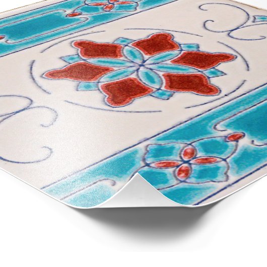 アールヌーボーマジョリカタイル模様 フォトプリント (角)