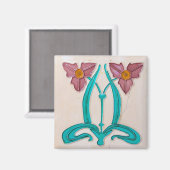 アールヌーボーマジョリカタイル マグネット (正面/裏面)