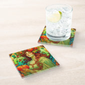 アールヌーボーマボン ガラスコースター (アングル)