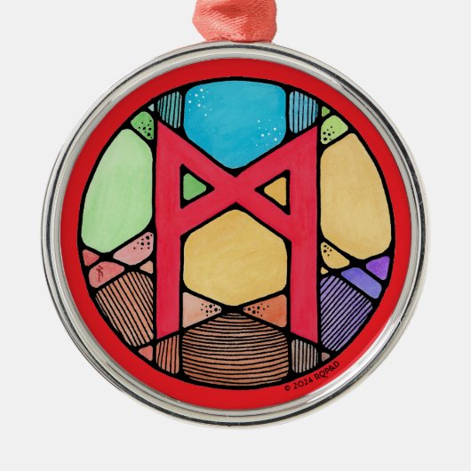 アールヌーボーマンナズルーン メタルオーナメント (正面)