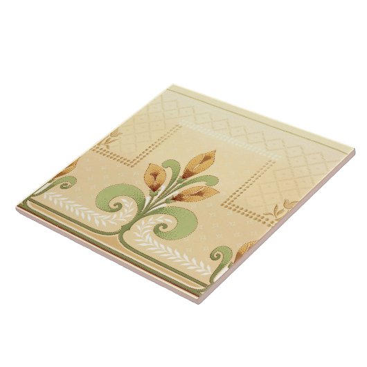 アールヌーボーミッションスタイルフローラブーケフリーズ タイル (側面)