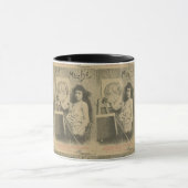 アールヌーボーミュシャの女性アートモデル写真 マグカップ (中央)