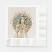 アールヌーボーミュシャサラ・ベルナードシャンパーニュ金ゴールド 縁ありランチョンナプキン (正面)