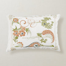 アールヌーボーミュシャフローラ抽象芸術アートピーチグリーン