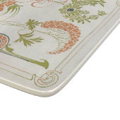 アールヌーボーミュシャフローラ抽象芸術アートピーチグリーン カッティングボード (角)