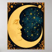 アールヌーボームーンイラストレーション ポスター (正面)