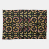 アールヌーボーモス&オーキッドアートデコブラック キッチンタオル (横)