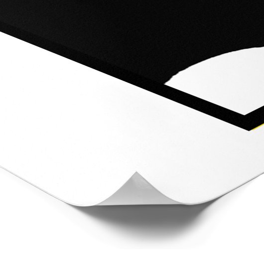 アールヌーボーモダンベアズレーブラックキャットゴシックイエロー ポスター (角)