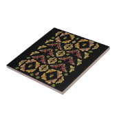 アールヌーボーモット&オーキッドアートデコブラック タイル (側面)