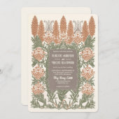 アールヌーボーモミの木のレジリシ結婚ョン 招待状 (正面/裏面)