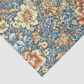 アールヌーボーモリスアイボリー銅パステルブルー花 薄葉紙 (詳細)