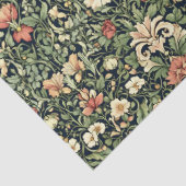 アールヌーボーモリスパステルグリーン桃赤面花 薄葉紙 (詳細)