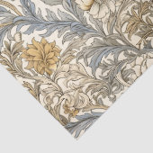 アールヌーボーモリスパステルブルーアイボリー白い花 薄葉紙 (詳細)