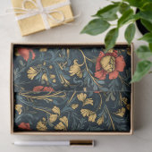 アールヌーボーモリスレッド金ゴールドパステルネイビーブルー 薄葉紙 (ギフト)