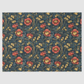 アールヌーボーモリスレッド金ゴールドパステルネイビーブルー 薄葉紙 (正面)