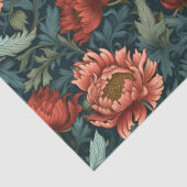 アールヌーボーモリス深いレッドピンクパステルグリーンセージ 薄葉紙 (詳細)