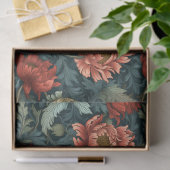 アールヌーボーモリス深いレッドピンクパステルグリーンセージ 薄葉紙 (ギフト)