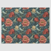 アールヌーボーモリス深いレッドピンクパステルグリーンセージ 薄葉紙 (正面)