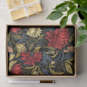 アールヌーボーモリス熱紅白花パステル 薄葉紙 (ギフト)