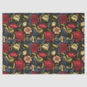 アールヌーボーモリス熱紅白花パステル 薄葉紙 (正面)