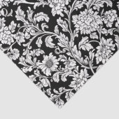 アールヌーボーモリス白黒花組織 薄葉紙 (詳細)