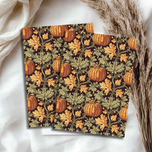 アールヌーボーモリス秋のカボチャのパステルグリーン 薄葉紙