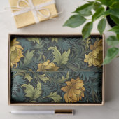 アールヌーボーモリス黄色の花パステルブルー仙人 薄葉紙 (ギフト)